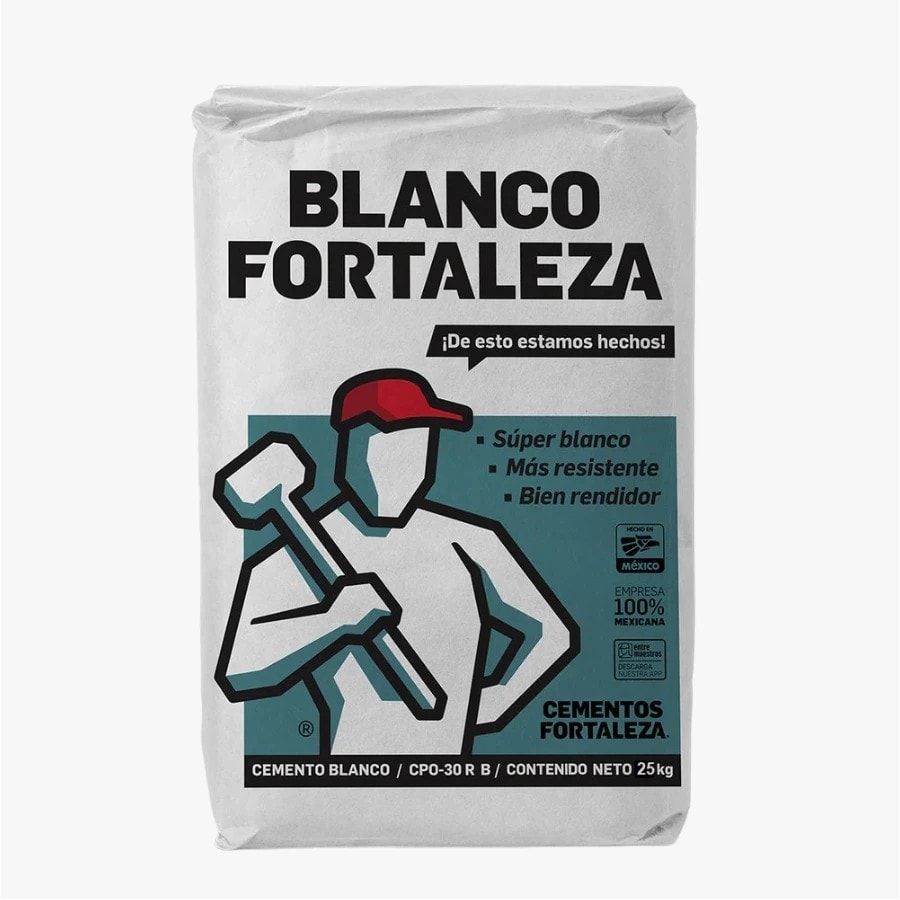 Fortaleza Cemento Blanco, Saco 25 kg